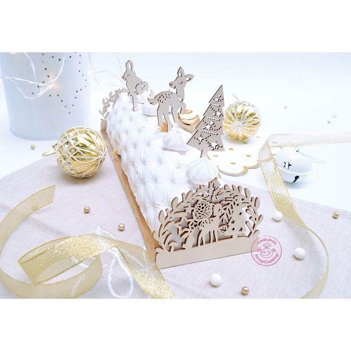 2 Wooden Christmas Log Toppers