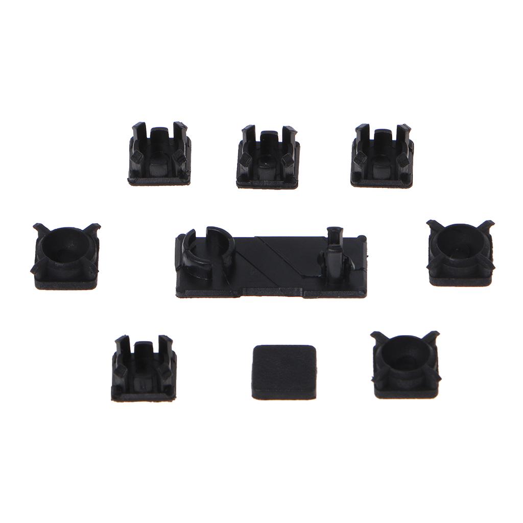 Black Rubber Plug Screw Hole Pad Dust Protector Plastic Pad for Slim 2000 3000 Console - 9 Pieces/set