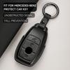 Leather Car Key Cover Case Protection Shell for Mercedes Benz A B C E S G Class GLB GLC GLE GLS W177 W213 W222 G63 E300 E200 AMG