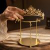 Crown Display Stand Gold-Hued Jewelry Rack Stable for Brides