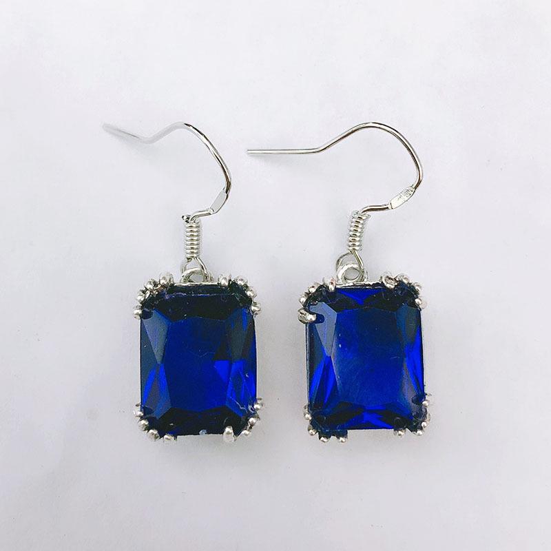 Vintage Multi-Color Gemstone Earrings: European & American Fashion for Women