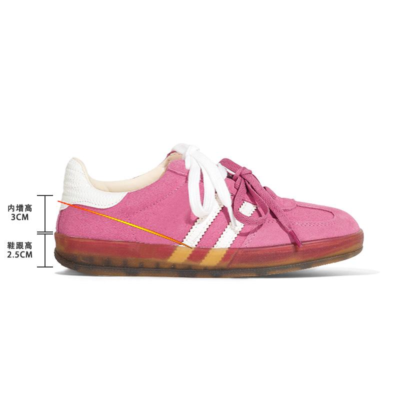 Strawberry Bear New Pink Casual Shoes Versatile Little White Shoes Inner Height Increase Retro Shoes Women's Shoes