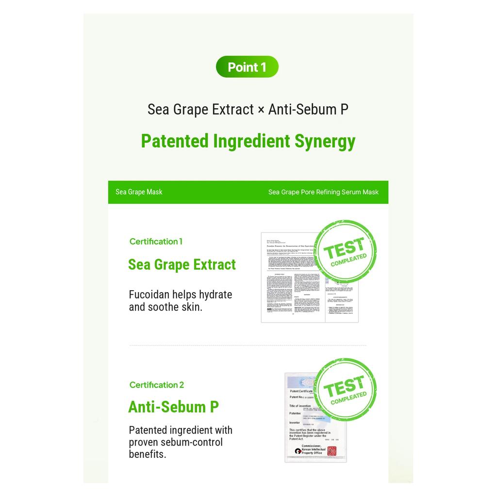 [DAISO] MOMMY CARE Sea Grape Pore Refining Serum Sheet Mask 23 g
