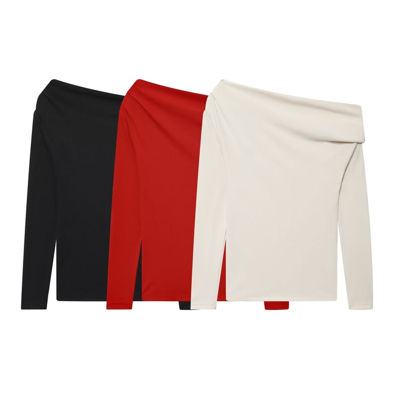 Za New Fall Women's Clothing 2025 Fashion Style Fashionable All-Match Soft Asymmetric T-shirt Tops 0264822