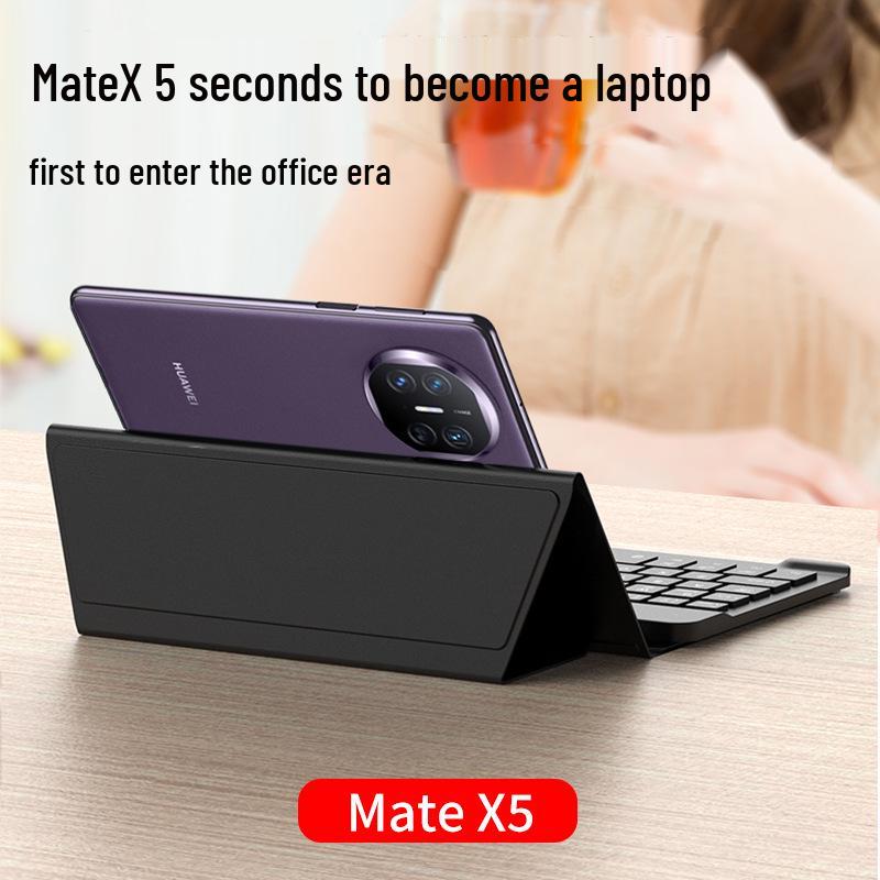 GKK Magnetic Leather Case Stand with Wireless Bluetooth Mouse & Keyboard for Huawei Mate X5/Xs2/X3 Foldable Screen