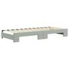 Daybed with Pull Out Function and Drawers Light Grey 90 X 200 Cm Velvet