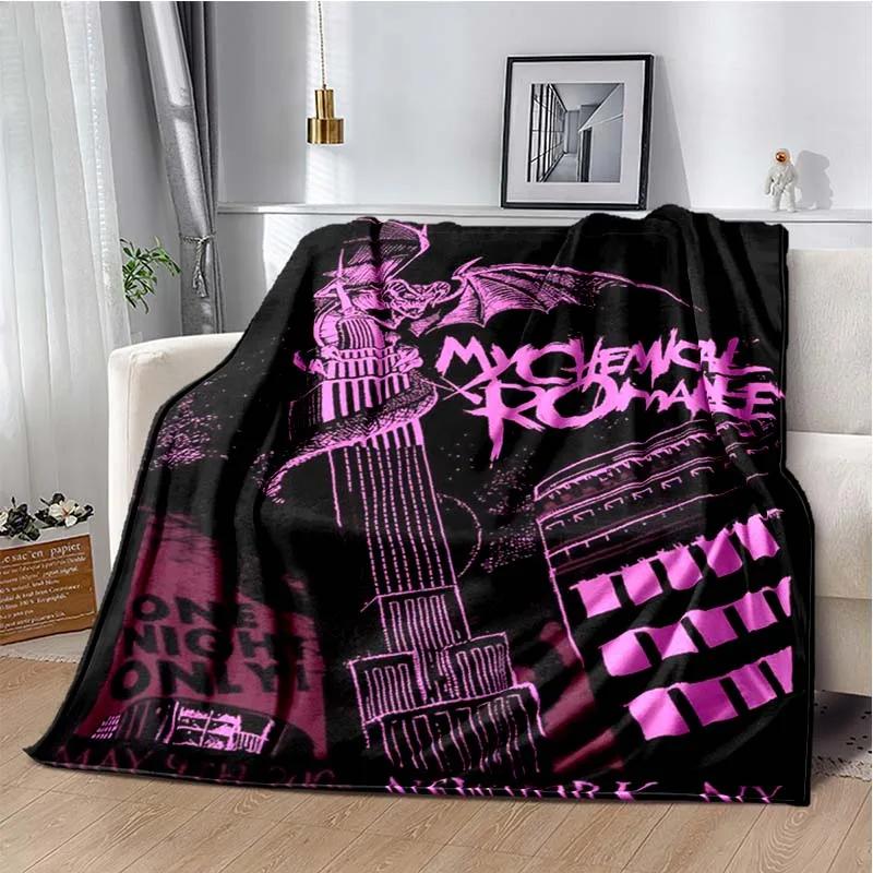 USA My Chemical Romance Band Blanket Printed Flannel Blanket Soft Warm Plush Throw Blanket for Bed Bedroom Sofa Picnic Fan Gift
