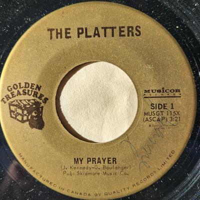 7inch Record PLATTERS - My Prayer MUSGT115X QUALITY, MUSICO 1986 Canada Jazz Used