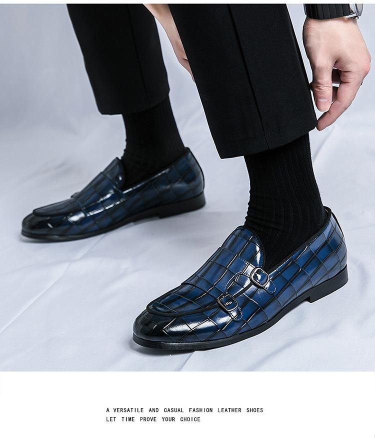 Men's Plus Size Leather Monk Loafers: Double-Stitched, Casual, Sizes 38-48, Perfect for Weddings