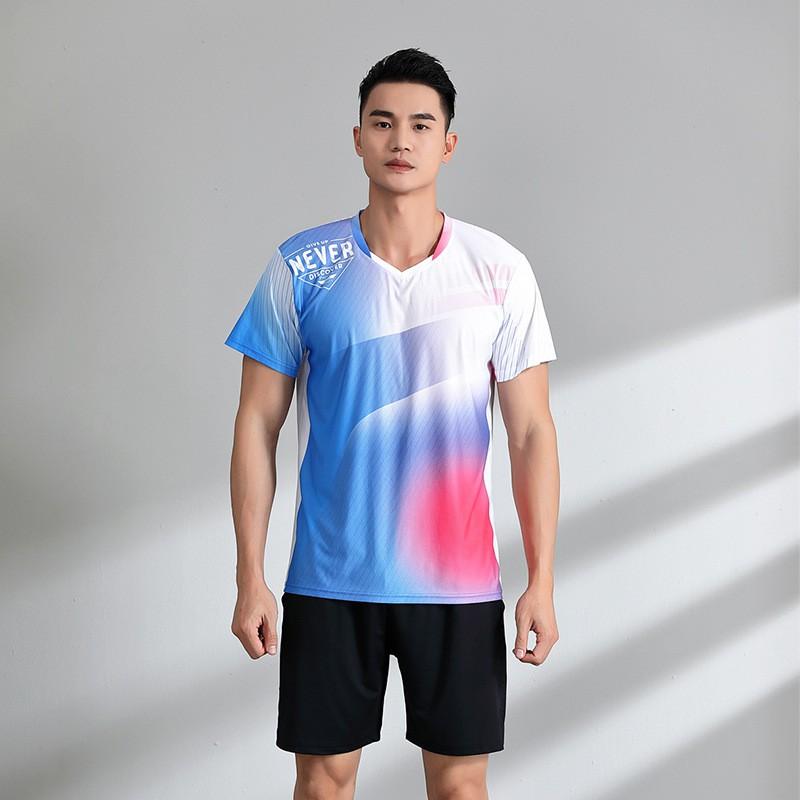 Quick-Dry Breathable Badminton Sport Set Unisex Short Sleeve Top Shorts Tennis Pickleball Running Gym
