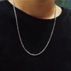 Pure Silver 3mm Necklace S925 Sterling Silver Jewelry Square Men Women Necklace Chain 925 Silver Round Chain Necklace