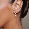 Personalized Geometric Water Drop-Shaped Inlaid Zircon Stud Earrings, Niche Light Luxury Fashion Copper-Plated 18K Gold Earrings.