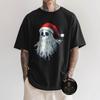 Spooky Santa Christmas Ghost With A Hat In Dark Style T-Shirt Unisex T-Shirt