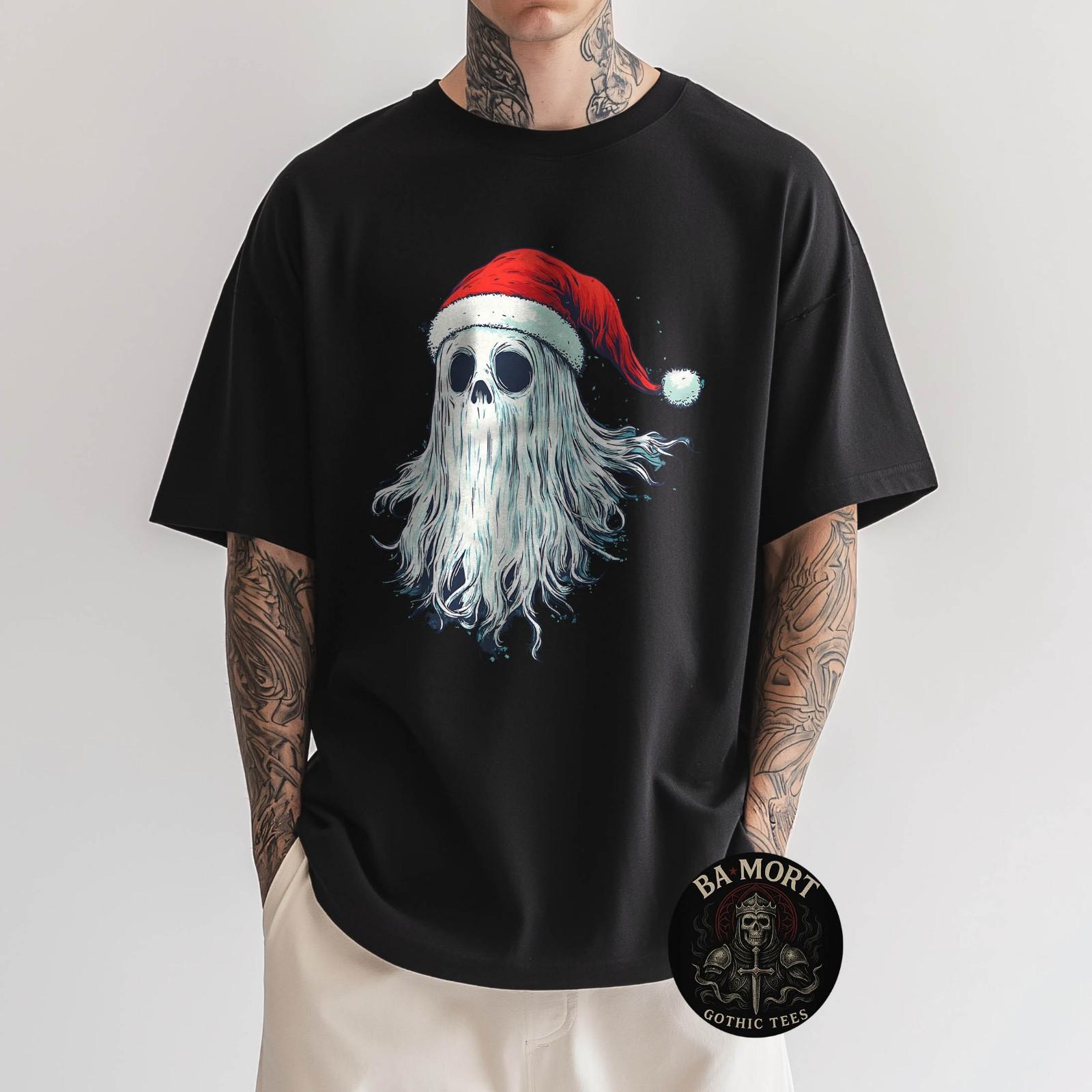 

Spooky Santa Christmas Ghost With A Hat In Dark Style T-Shirt Unisex T-Shirt M
