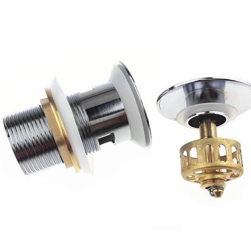 LANGZHIWEN Brass Pop-Up Basin Drain with Overflow and Strainer
