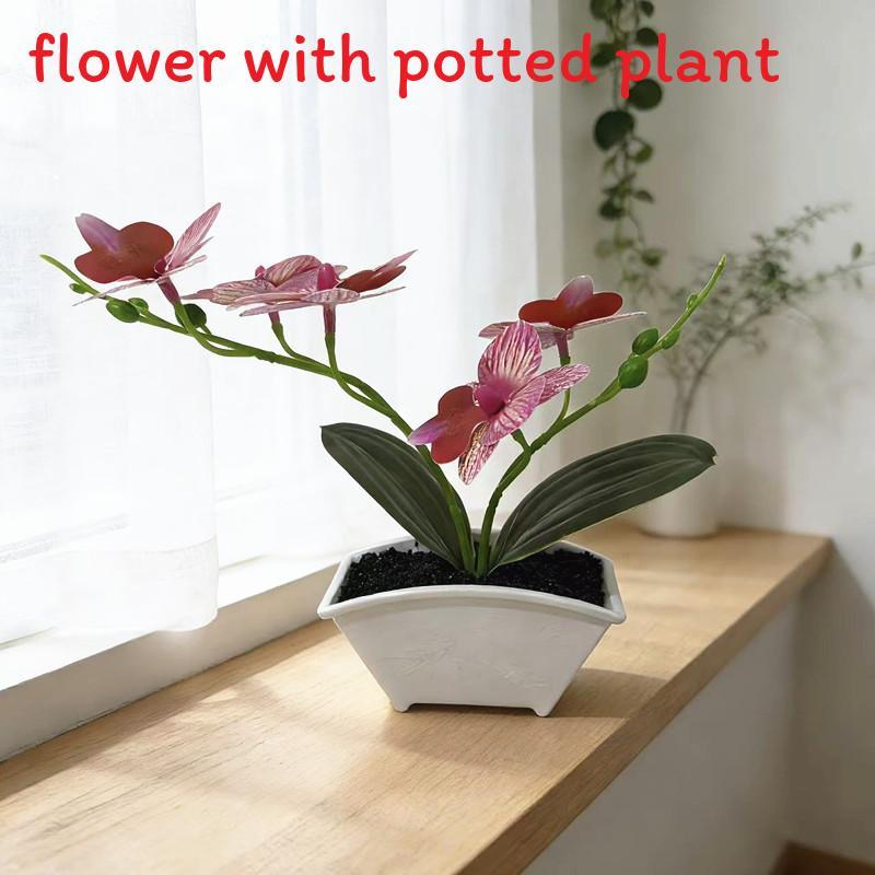 Butterfly Orchid Fake Plant With Plastic And Soft Rubber For Home Decor And Photography Scene Setup