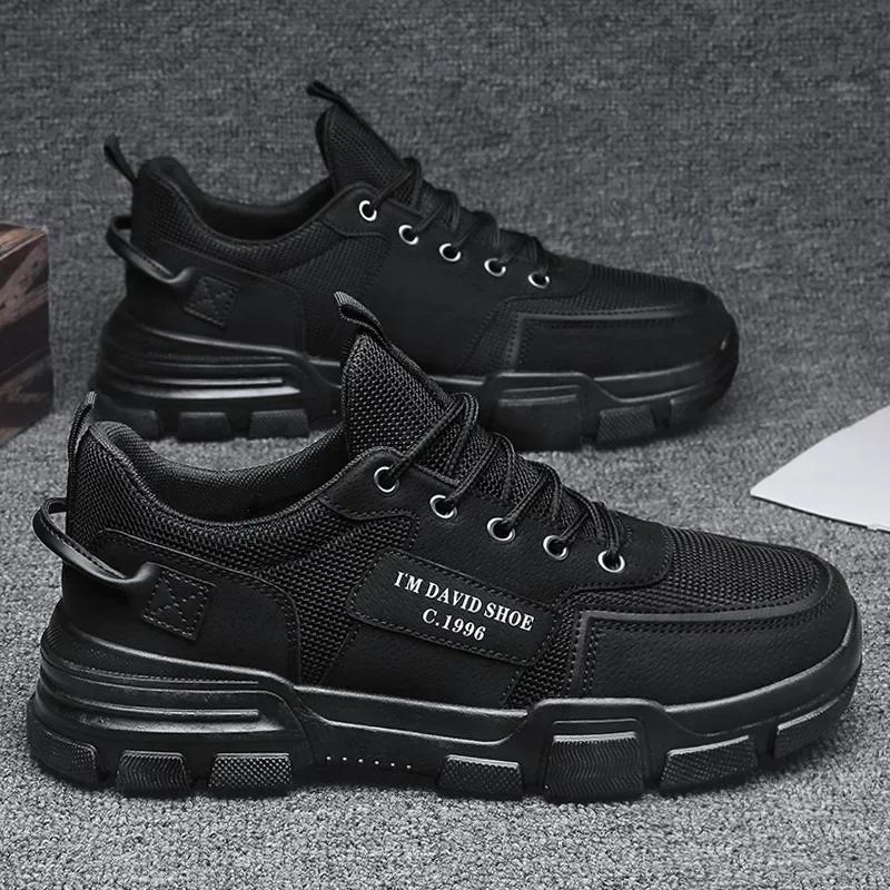 Men's Shoes Trend Mesh Casual Shoes for Men Trend Lace Up Man Sneakers Platform Working Men's Ankle Boots Zapatillas De Hombre