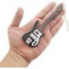 5.51" Wooden String Miniature Electric Bass Guitar Hanging Ornament Mini Musical Trument Replica Music Birthday Gifts Holiday Tree Home Decorations