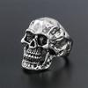 Retro Skull Large Ring For Men Zinc Alloy Color Punk Gothic Rock Hiphop Ring Handmade Designer Zircon Biker Accessories Unisex Gift