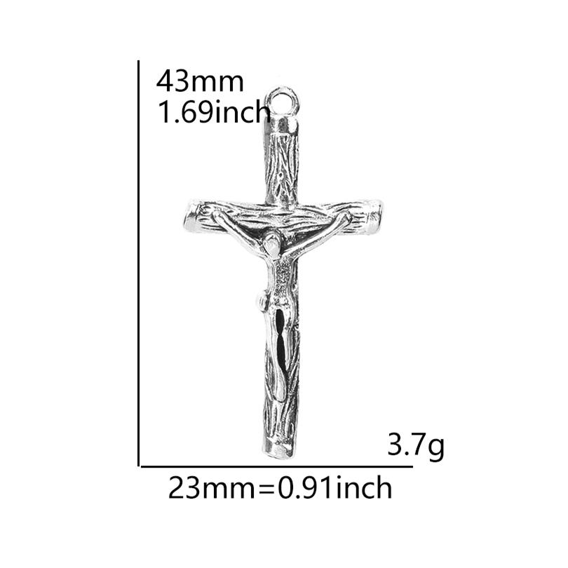 6pcs Religious Metal Retro Silver Color Cross Pendant Charms For Jewelry Making Bulk Christ Jesus Pendants DIY Necklace Earrings