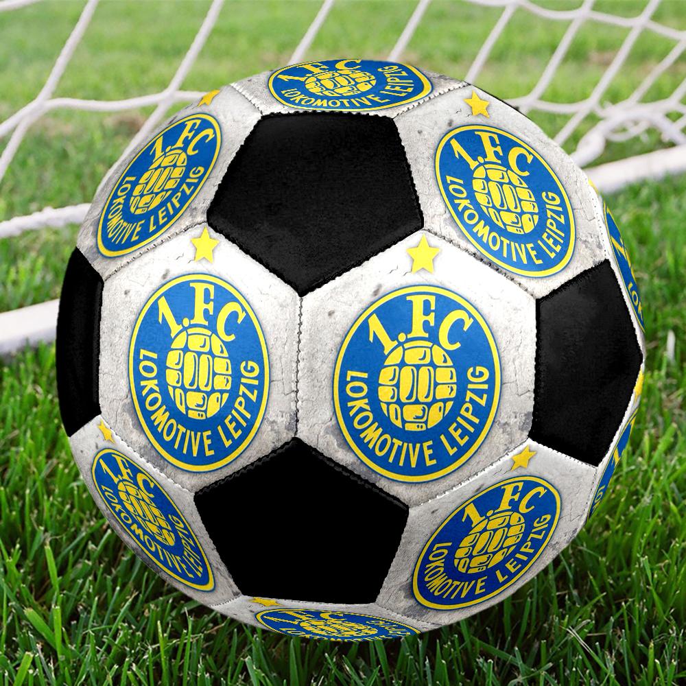Pallone da Calcio Indoor Lokomotive Leipzig Colorato Cucito a Macchina PVC Misura 5 Allenamento di Squadra Pronto per la Competizione Durevole Rimbalzo Elevato Fantastico Regalo Sportivo