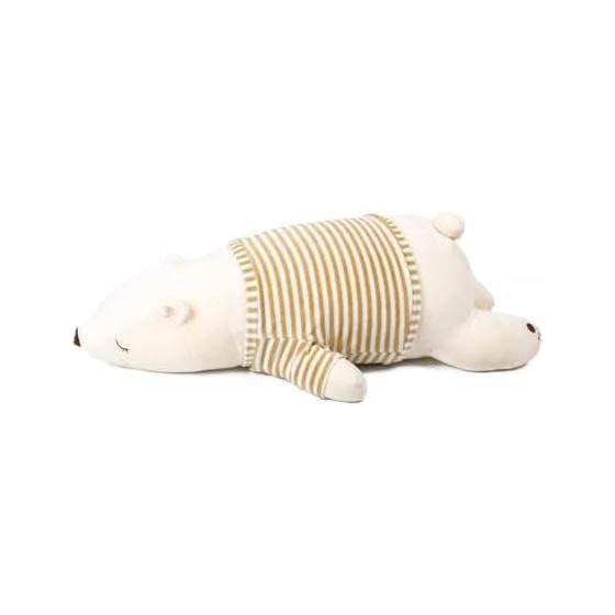 IKASA Body Pillow Sleepy Bear Melting to the Touch Bear Soft Stuffed Animal Pillow Cushion Sleeping Sleepy Bear L Size Beige 76x33x23cm