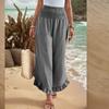 Women's Color Elastic Waist Slim Casual Pants Loose Pant Length