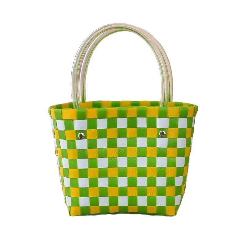 Sweet and Cute Handbag Handwoven Bag with Gift Basket Fashion Vegetable Basket Bag Versatile Beach Bag