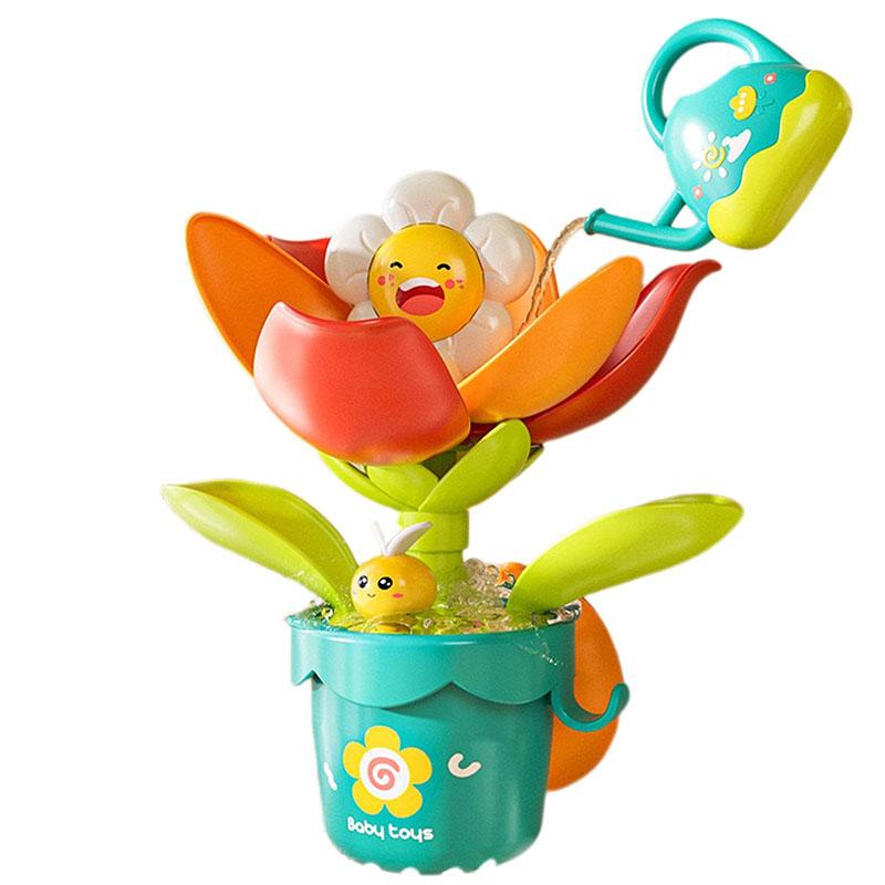 Baby Bath Toy Play Water in Duck/Flower Shape Lion Waterwheel Children Fun in Shower Bathtub with Suction Cup in Kid Gift