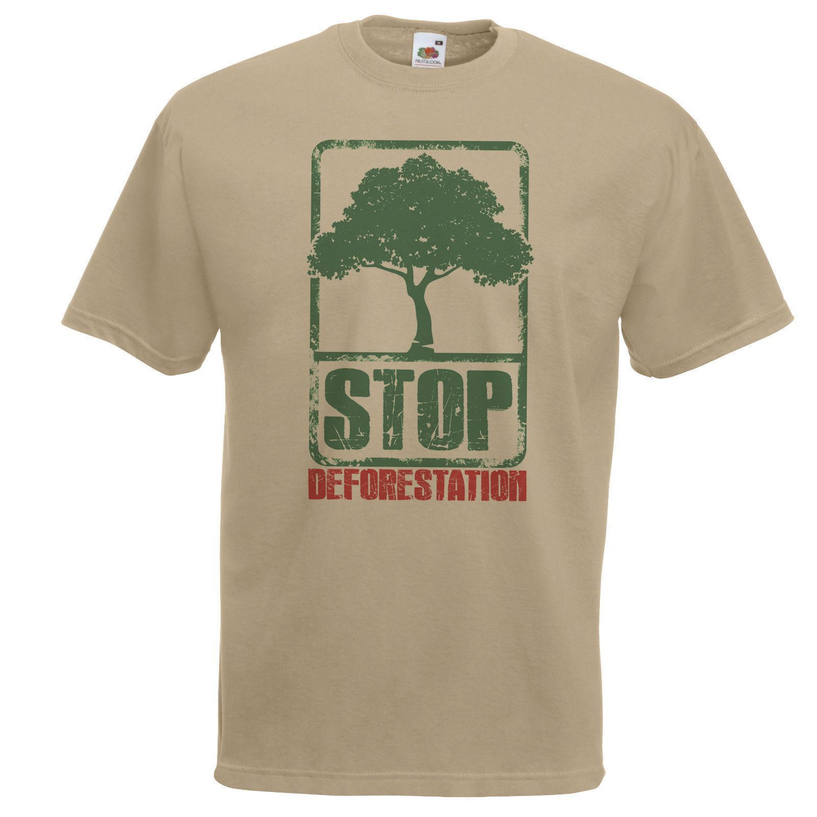 Adults Stop Deforestation Logging Wildlife Conservation Unisex Khaki TShirt S