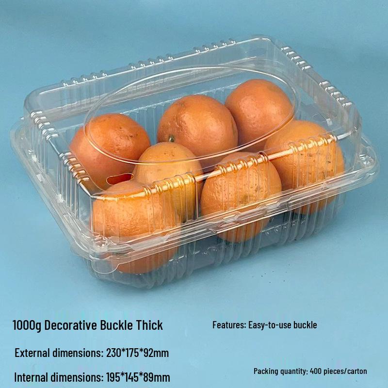 Transparent Disposable Fruit Box with Lid – Food-Grade Plastic, Rectangular, Sturdy for Takeaway, Ideal for Strawberries or Cut Fruit