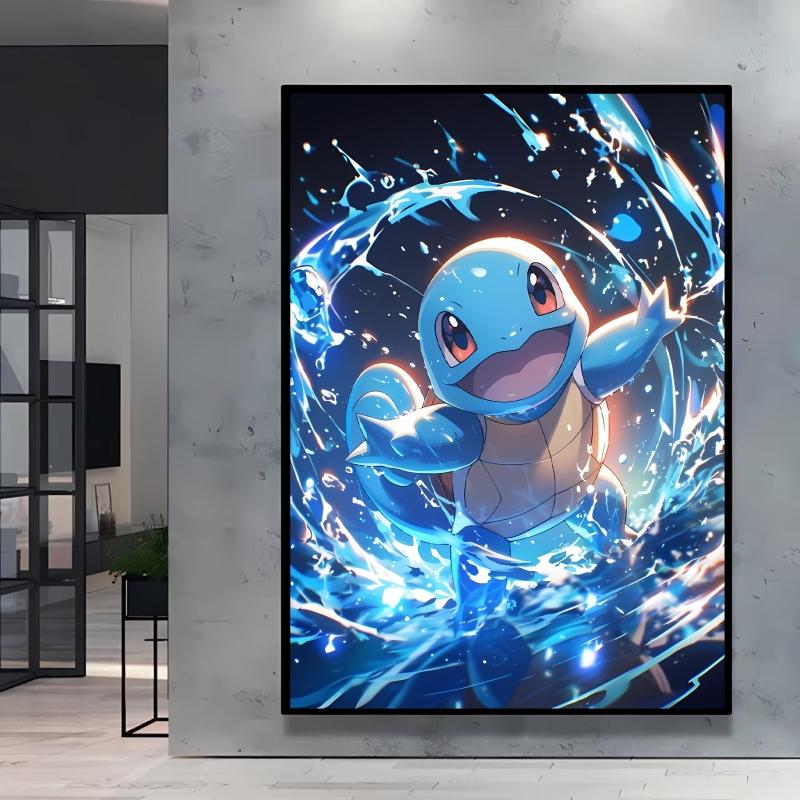 Japanese Anime Canvas Paintings  Pikachu Poster Cartoon Character Picture Bright and Clear Colors High Quality Home Decor