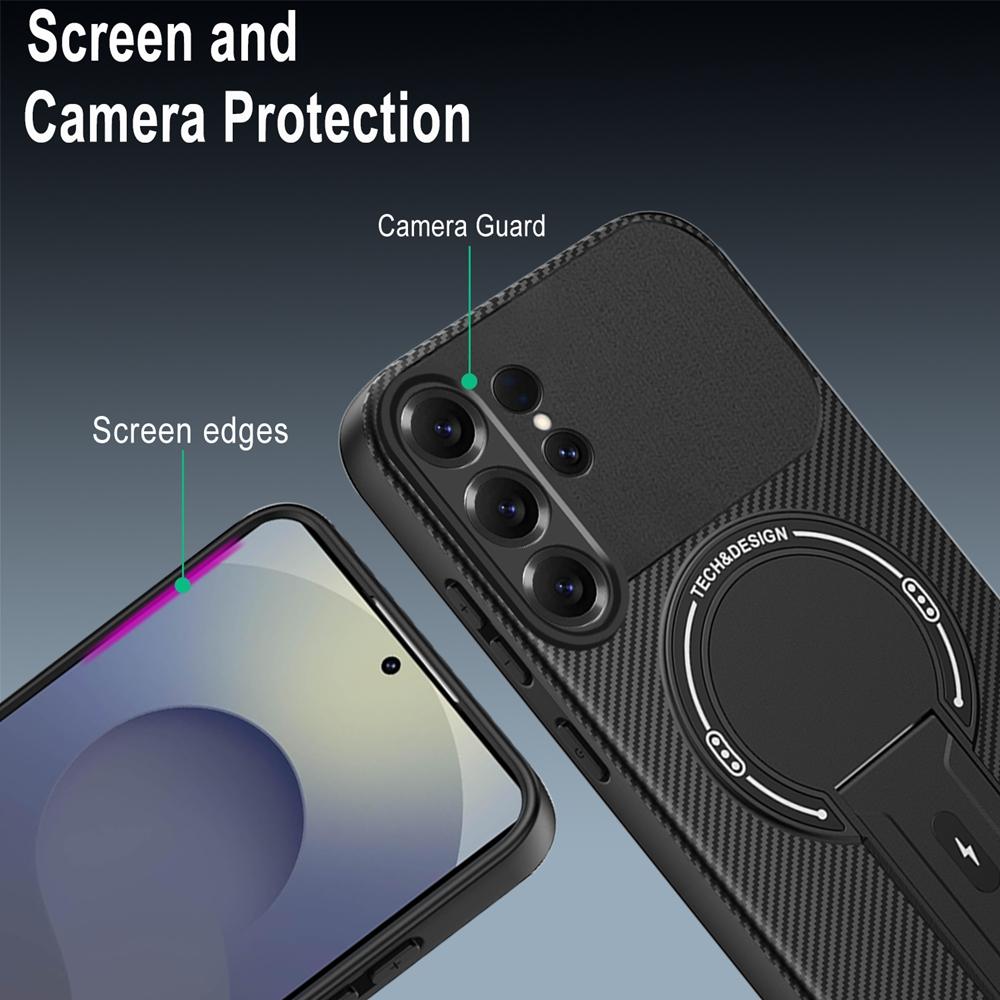 Magnetic Armor Bracket Holder Case For Samsung Galaxy S26 Ultra S25 Edge S24 FE S23 S22 5G For Magsafe Wireless Charge Cover
