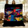 1pc Gorillaz Artwork Outdoor Blanket Lightweight Flannel, All-Season Use for Sofa, Bed, Travel, Camping, Living Room, Office, Couch074