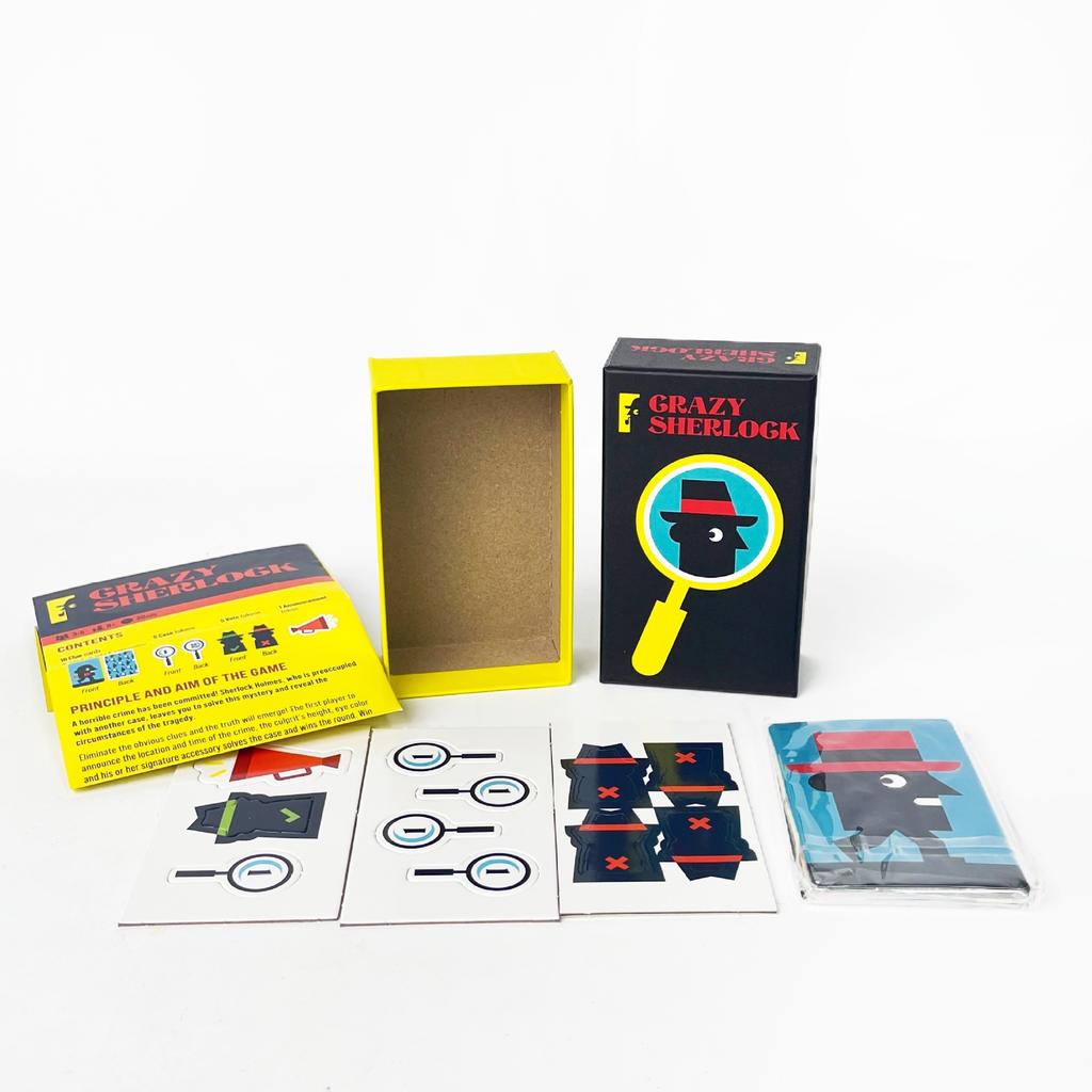 Crazy Sherlock Card Game Instant Fun Minimalist Style Family Game