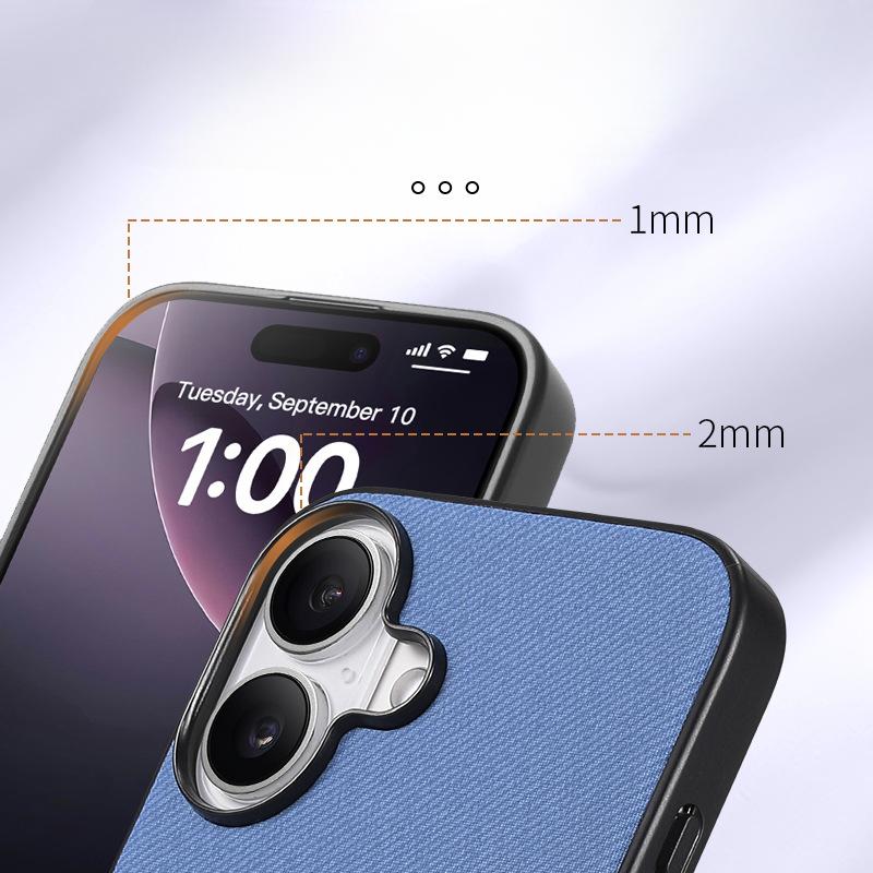 Applicable To IPhone16 Pro Mobile Phone Case All-inclusive Oblique Cloth Pattern Anti-drop Simple Apple 15 Pro Max Protective Case