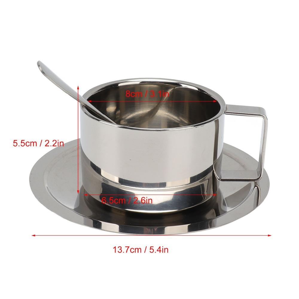 

Double Walled Stainless Steel Coffee Cup Rustproof Tea Cup Modern Double Walled Cup Homes 200ML