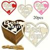 10/20 pieces of unfinished wooden heart-shaped "Best Mom" decorations - DIY Mother's Day gift, with a hollow heart design