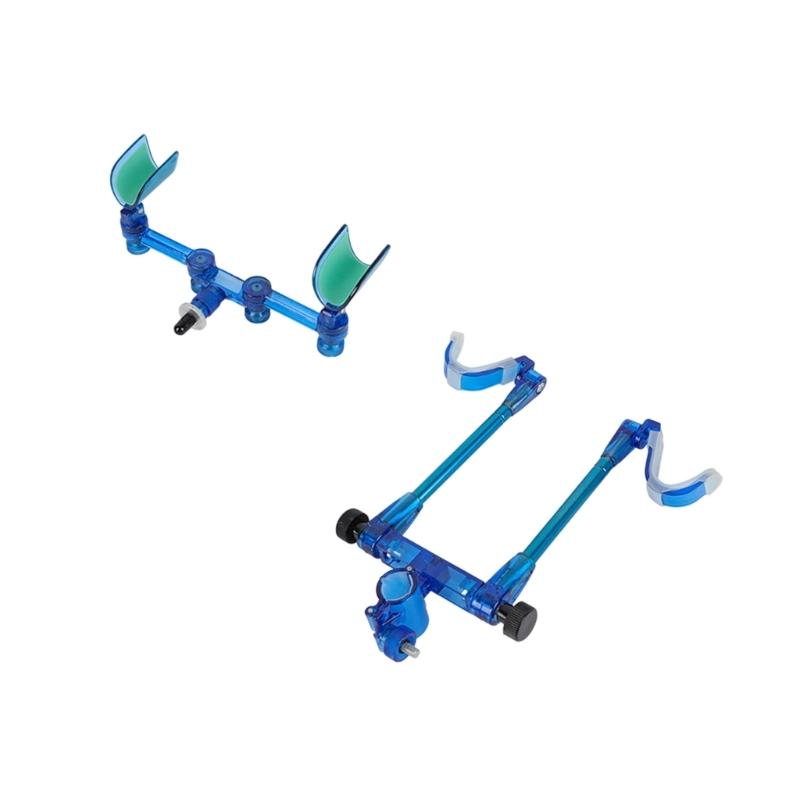 Прочный углеродный двойной держатель для удочек с нескользящей основой, легкий переносной стенд для удочек, долговечный держатель для удилищ синий