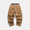 Winter Men's Fleece Casual Pants Solid Color Vintage Fashion Harem Pants Men Lamb Wool Warm Elastic Waist Loose Thick Trousers
