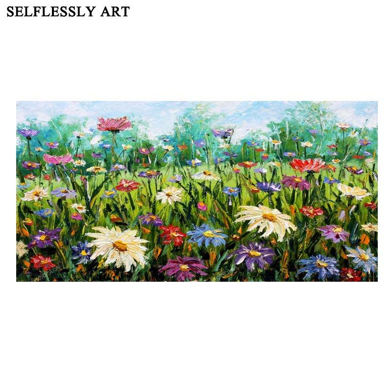 Abstract Flowers Oil Painting On Canvas Wall Art Posters And Prints Wall Pictures For Living Room Bedroom Nordic Art Home Decor