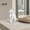 Bay Window Cat Statue 3D Printed with Wavy Fur, Modern Sitting Figurine for Showcase Decor Bookshelf Decor, Minimalist Art Sculpture Home Office, Gift