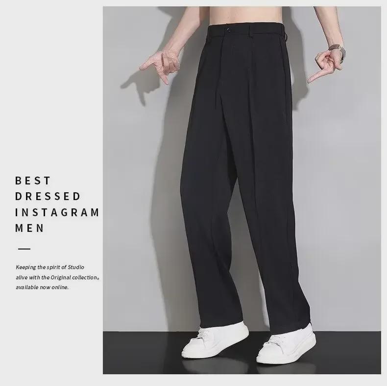 2024 Sommer Herren Eisseide Anti-Falten Gerade Hose: Lässig & Bügelfrei
