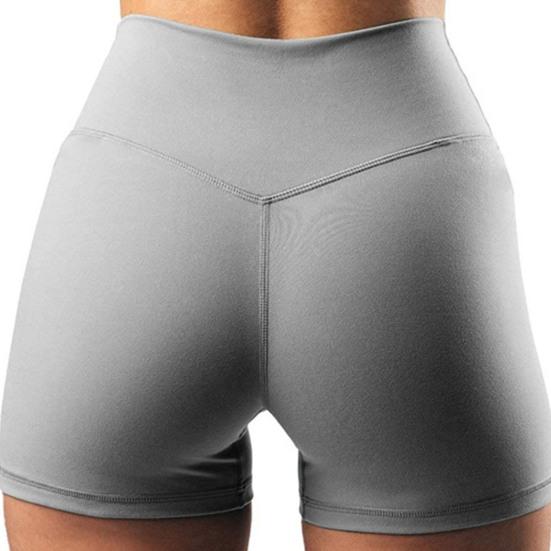 Women High Waist Solid Color Skinny Cross Waist Hip Lift Workout Yoga Sports Shorts