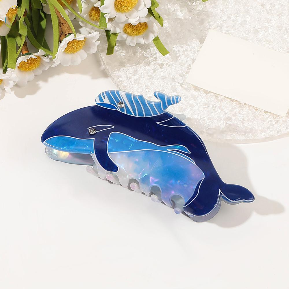 Kreative Blauwal Delfin Acetat Haarklammern Damen Cartoon Hai-Klammer Hinterkopf Pferdeschwanz-Klammer Für Haaraccessoires