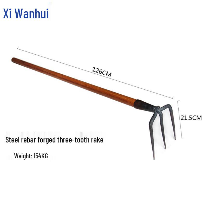 Long-Handle Agricultural Steel Rake