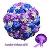 European & American Elegant Ribbon Flower Bridal Bouquet – Beaded Five-Flower Design
