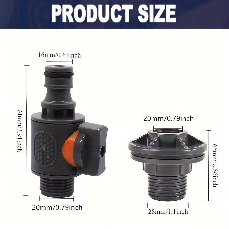 PVC Water Barrel Adapter Suit Durable Water Tank Adapter with Valve Quick Installation Rainwater Collection Connector Kit