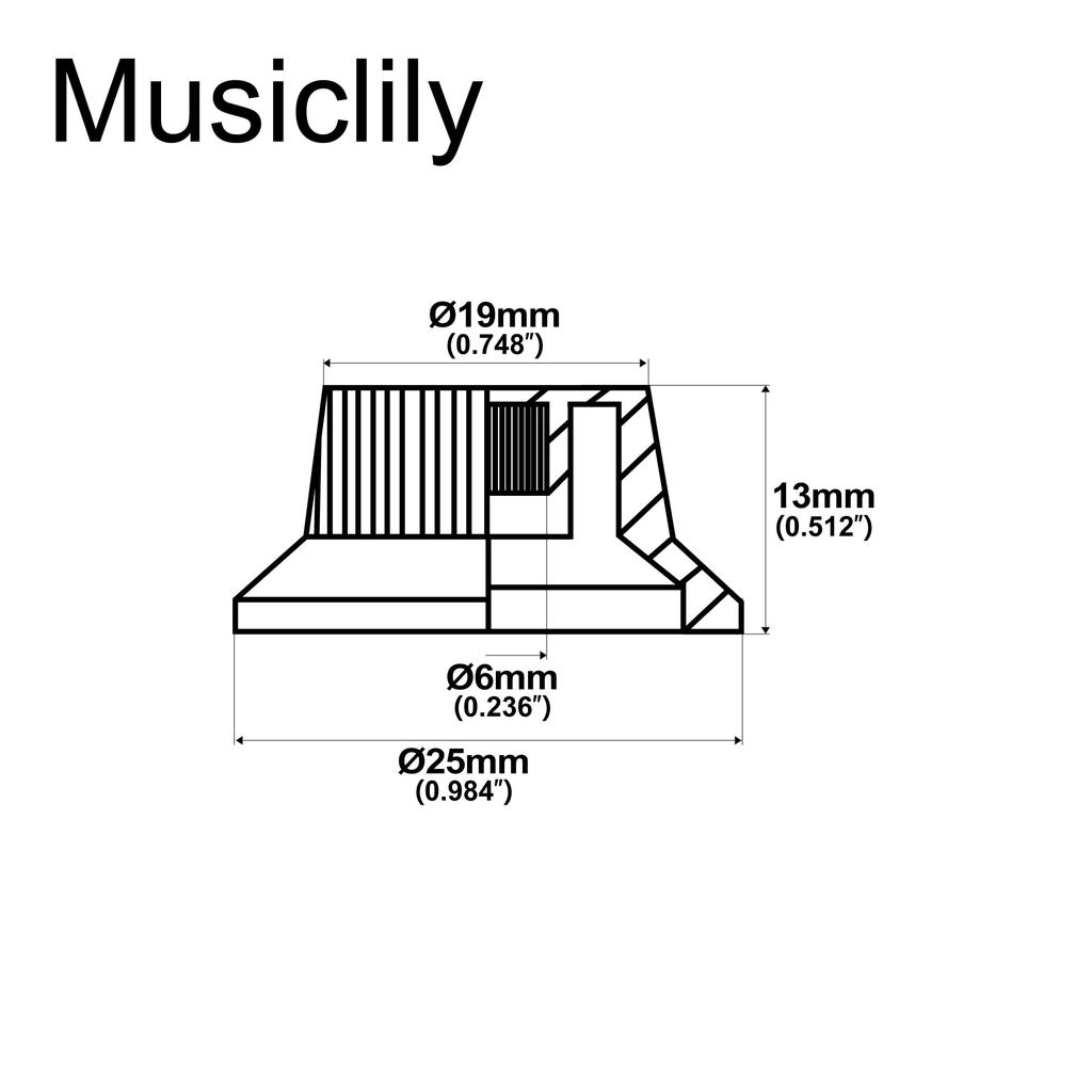Musiclily Pro Inch Standard Stratocaster 1 2 for USA Stratocaster Chrome of Knobs, Volume, Tone, Guitars, (Set 3)