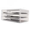 Clear Acrylic 3 Drawer Transparent Dustproof Removable Black Mesh Pads Stackable Jewelry Organizer